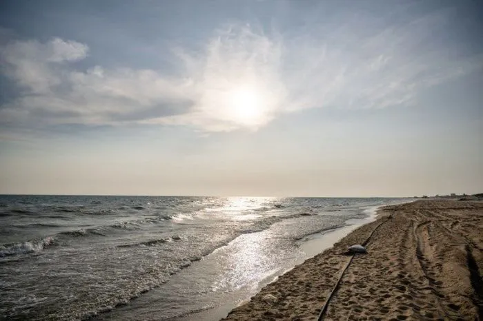 В Анапе начали разбирать защитный вал, установленный на пляжах после разлива мазута