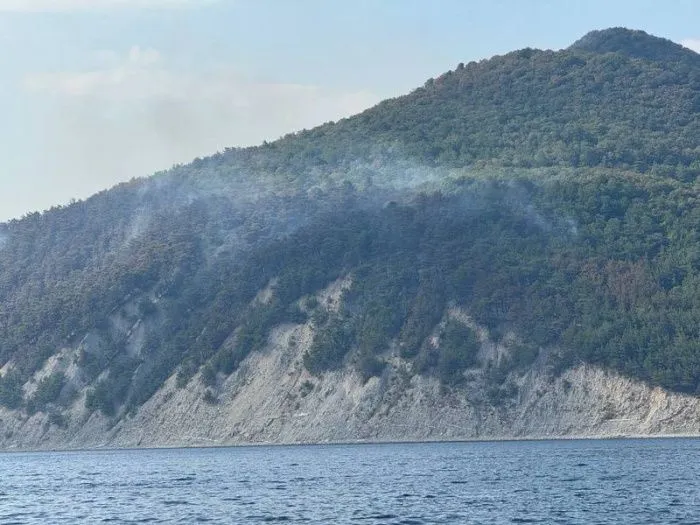 После падения обломков БПЛА в Геленджике лесным пожаром охвачены 17 га