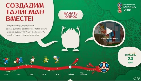 В России началась кампания по выбору талисмана ЧМ-2018
